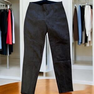 Zara suede like fitted straight leg brown pants sz large